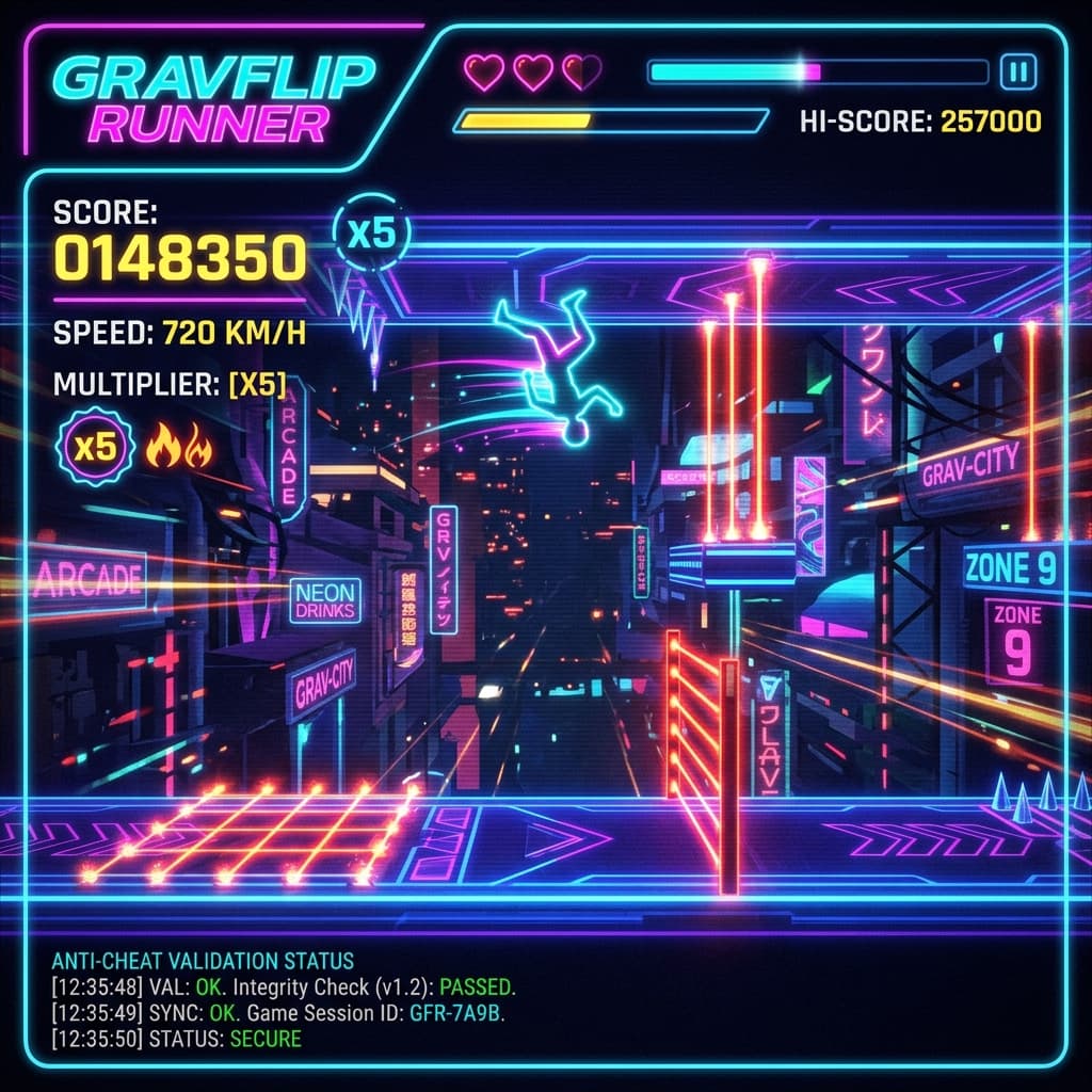 GravFlip Runner UI Preview