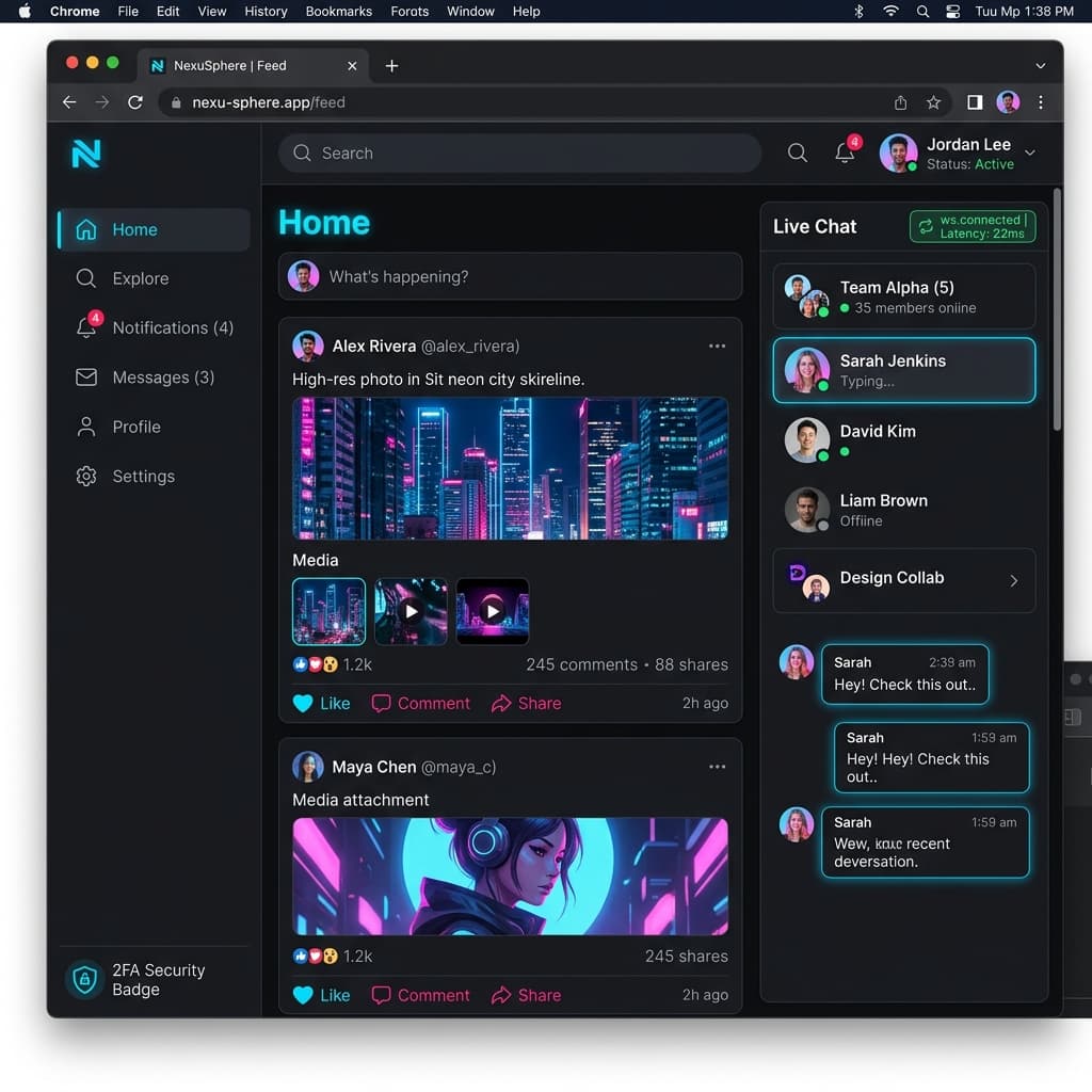 SocialMedia Platform UI Preview